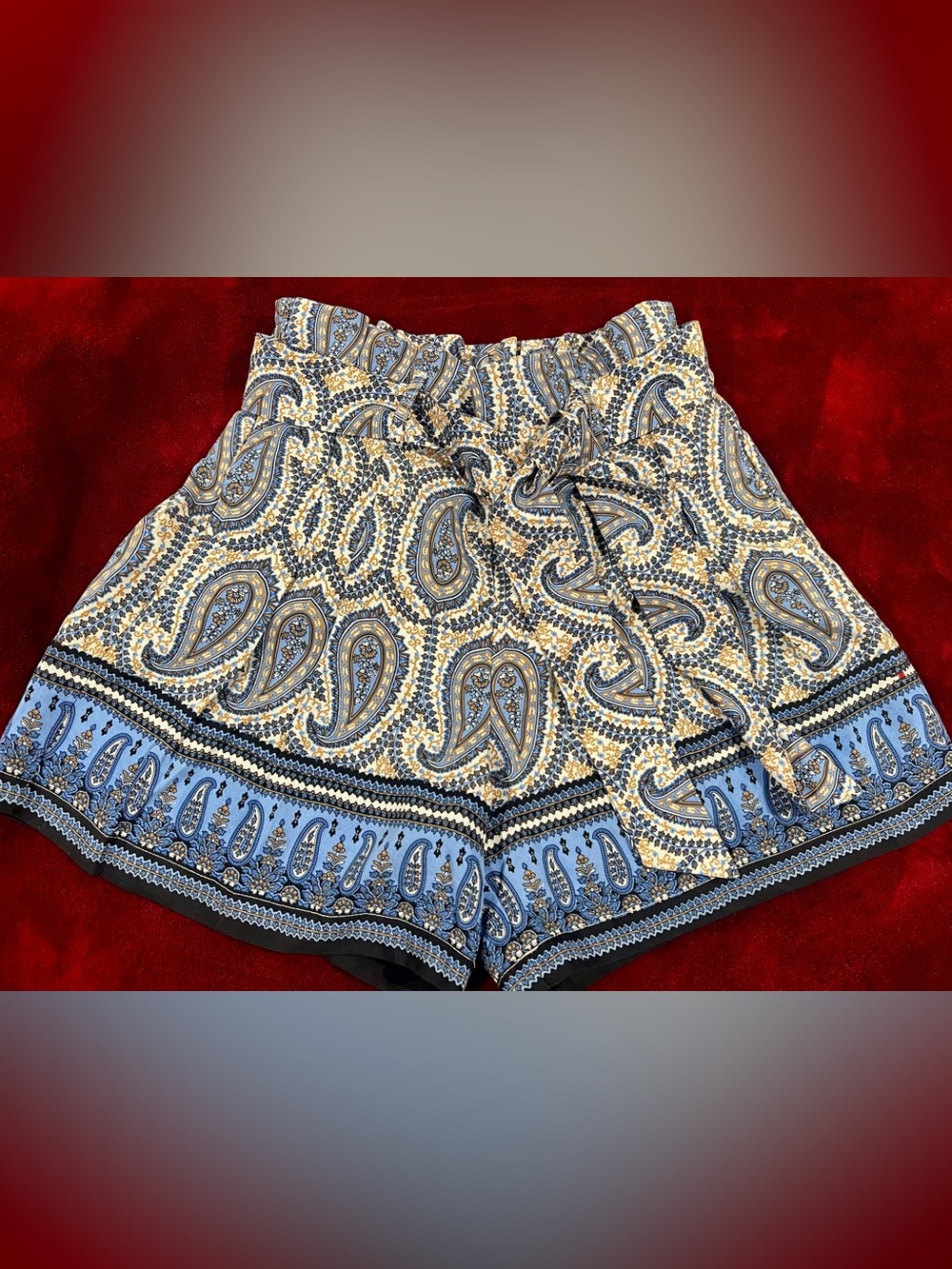 Blue Paisley Print Women’s Shorts